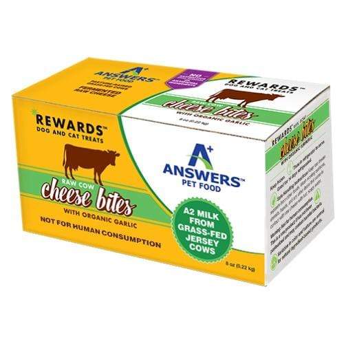 Answers Pet Answers Raw Cow Cheese Bites with Organic Garlic for Dogs & Cats - 8 oz.
