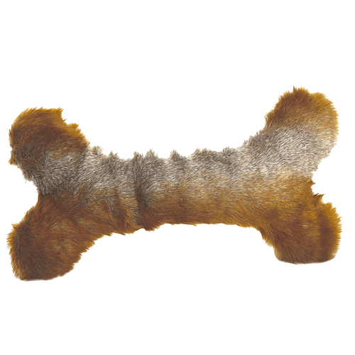 Hugglehounds Hugglehounds Luxx Fur Bone Dog Toy - 2'