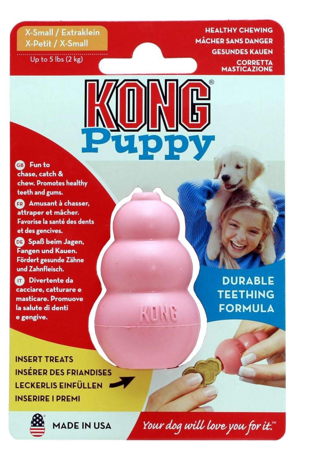 Kong Puppy Chew Dog Toy, Pink, Small