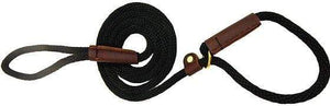 Lone Wolf Products Lone Wolf 1/2” Solid Color Round Rope Dog Slip Lead - 6’ only Black