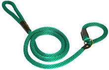 Load image into Gallery viewer, Lone Wolf Products Lone Wolf 1/2” Solid Color Round Rope Dog Slip Lead - 6’ only Kelly Green