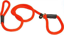 Load image into Gallery viewer, Lone Wolf Products Lone Wolf 1/2” Solid Color Round Rope Dog Slip Lead - 6’ only Orange