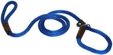 Load image into Gallery viewer, Lone Wolf Products Lone Wolf 1/2” Solid Color Round Rope Dog Slip Lead - 6’ only Pacific Blue
