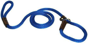 Lone Wolf Products Lone Wolf 1/2” Solid Color Round Rope Dog Slip Lead - 6’ only Pacific Blue