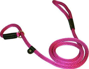 Lone Wolf Products Lone Wolf 1/2” Solid Color Round Rope Dog Slip Lead - 6’ only Raspberry