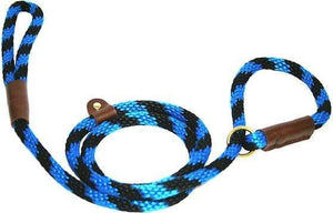 Lone Wolf Products Lone Wolf 1/2” Spiral Color Round Rope Dog Slip Lead - 6’ only Black/Blue