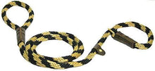 Load image into Gallery viewer, Lone Wolf Products Lone Wolf 1/2” Spiral Color Round Rope Dog Slip Lead - 6’ only Black/Gold