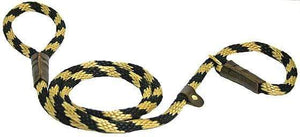 Lone Wolf Products Lone Wolf 1/2” Spiral Color Round Rope Dog Slip Lead - 6’ only Black/Gold
