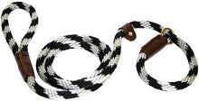 Load image into Gallery viewer, Lone Wolf Products Lone Wolf 1/2” Spiral Color Round Rope Dog Slip Lead - 6’ only Black/Silver