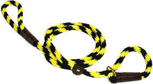 Load image into Gallery viewer, Lone Wolf Products Lone Wolf 1/2” Spiral Color Round Rope Dog Slip Lead - 6’ only Bumble Bee Black/Yellow