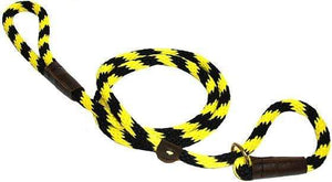Lone Wolf Products Lone Wolf 1/2” Spiral Color Round Rope Dog Slip Lead - 6’ only Bumble Bee Black/Yellow