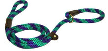 Load image into Gallery viewer, Lone Wolf Products Lone Wolf 1/2” Spiral Color Round Rope Dog Slip Lead - 6’ only Grape Twist Purple/Green