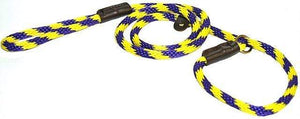 Lone Wolf Products Lone Wolf 1/2” Spiral Color Round Rope Dog Slip Lead - 6’ only Purple/Yellow