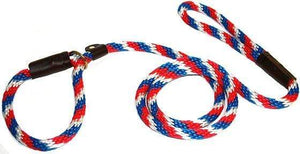 Lone Wolf Products Lone Wolf 1/2” Spiral Color Round Rope Dog Slip Lead - 6’ only Red/White/Blue