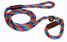 Load image into Gallery viewer, Lone Wolf Products Lone Wolf 1/2” Spiral Color Round Rope Dog Slip Lead - 6’ only Teal/Purple/Orange