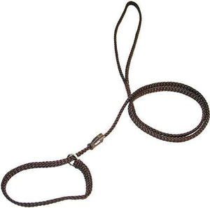 Lone Wolf Products Lone Wolf 1/4” Solid Color Flat Rope Dog Slip Lead - 6’ only Brown