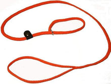 Load image into Gallery viewer, Lone Wolf Products Lone Wolf 1/4” Solid Color Flat Rope Dog Slip Lead - 6’ only Orange