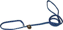 Load image into Gallery viewer, Lone Wolf Products Lone Wolf 1/4” Spiral Color Flat Rope Dog Slip Lead - 6’ only Black/Blue