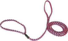 Load image into Gallery viewer, Lone Wolf Products Lone Wolf 1/4” Spiral Color Flat Rope Dog Slip Lead - 6’ only Pink/Brown