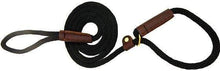 Load image into Gallery viewer, Lone Wolf Products Lone Wolf 3/8” Solid Color Round Rope Dog Slip Lead - 6’ only Black