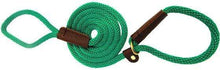 Load image into Gallery viewer, Lone Wolf Products Lone Wolf 3/8” Solid Color Round Rope Dog Slip Lead - 6’ only Kelly Green