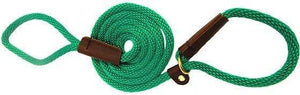 Lone Wolf Products Lone Wolf 3/8” Solid Color Round Rope Dog Slip Lead - 6’ only Kelly Green