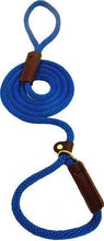 Load image into Gallery viewer, Lone Wolf Products Lone Wolf 3/8” Solid Color Round Rope Dog Slip Lead - 6’ only Pacific Blue