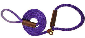 Lone Wolf Products Lone Wolf 3/8” Solid Color Round Rope Dog Slip Lead - 6’ only Purple