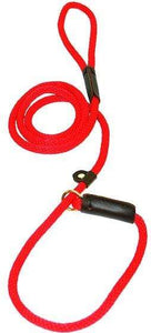 Lone Wolf Products Lone Wolf 3/8” Solid Color Round Rope Dog Slip Lead - 6’ only Red