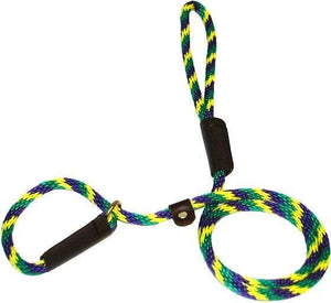 Lone Wolf Products Lone Wolf 3/8” Spiral Color Round Rope Dog Slip Lead - 6’ only Mardi Gras