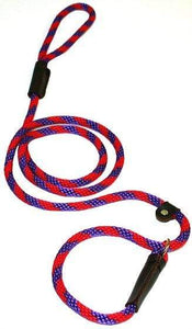 Lone Wolf Products Lone Wolf 3/8” Spiral Color Round Rope Dog Slip Lead - 6’ only Red/Purple