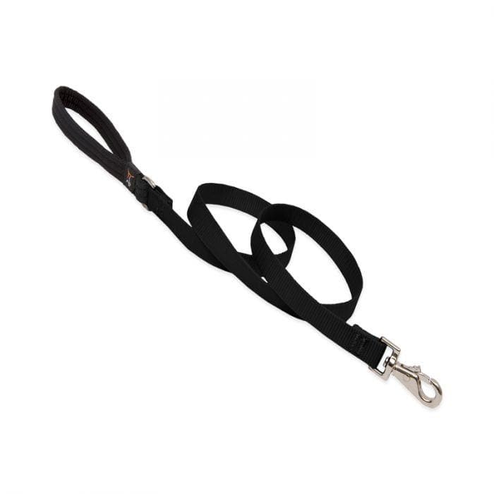 Lupine Lupine Basic Solids Padded Handle Dog Leash 2’ / 3/4” / Black