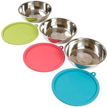 Messy Mutts Messy Mutts 6 Piece Dog Bowl Set - 3 Bowls with 3 Lids