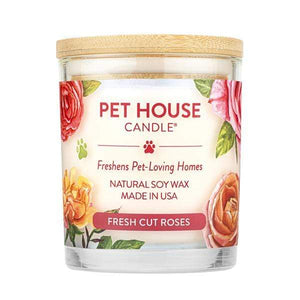One Fur All Pets Pet House Candles - 9 oz. (burns up to 60 hours) Fresh Cut Roses
