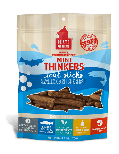 Plato Plato Mini Thinkers Salmon Recipe Real Sticks Dog Treats