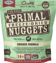 Load image into Gallery viewer, Primal Pet Foods Primal Chicken Nuggets Grain-Free Raw Freeze-Dried Dog Food 14 oz.