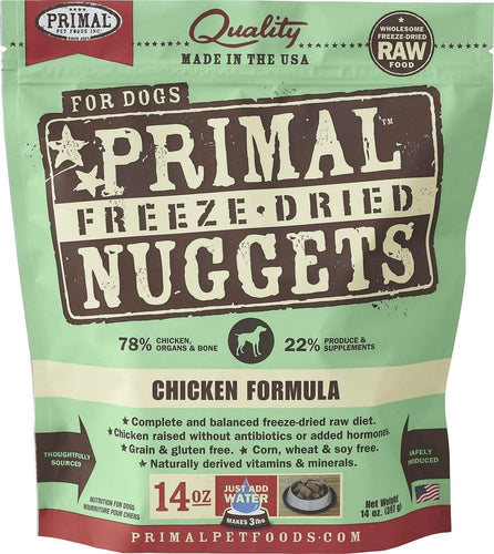 Primal Pet Foods Primal Chicken Nuggets Grain-Free Raw Freeze-Dried Dog Food 14 oz.