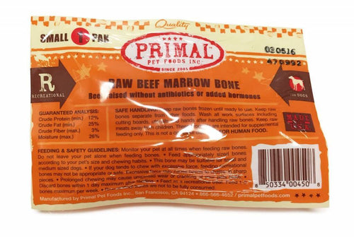 Primal Pet Foods Primal Raw Beef Marrow Bones Small Single Count