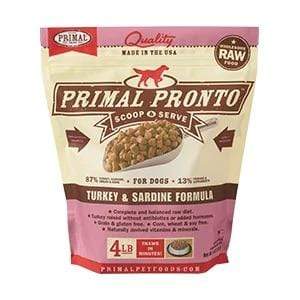 Primal Pet Foods Primal Raw Frozen Pronto Turkey & Sardine Balanced Base Dog Food - 4 lb. bag