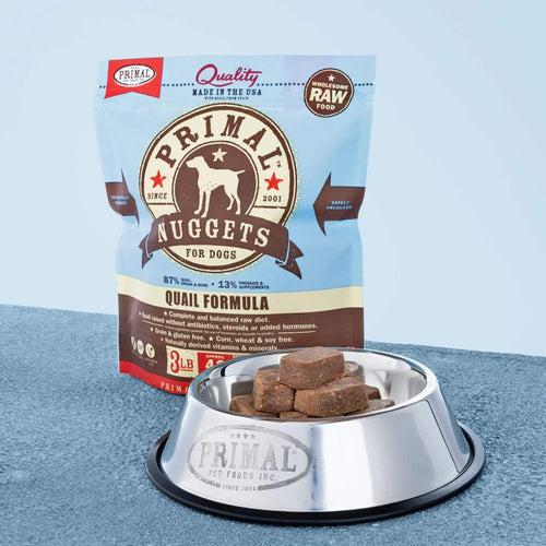 Primal Pet Foods Primal Raw Quail Frozen Dog Food Patties - 6 lb.