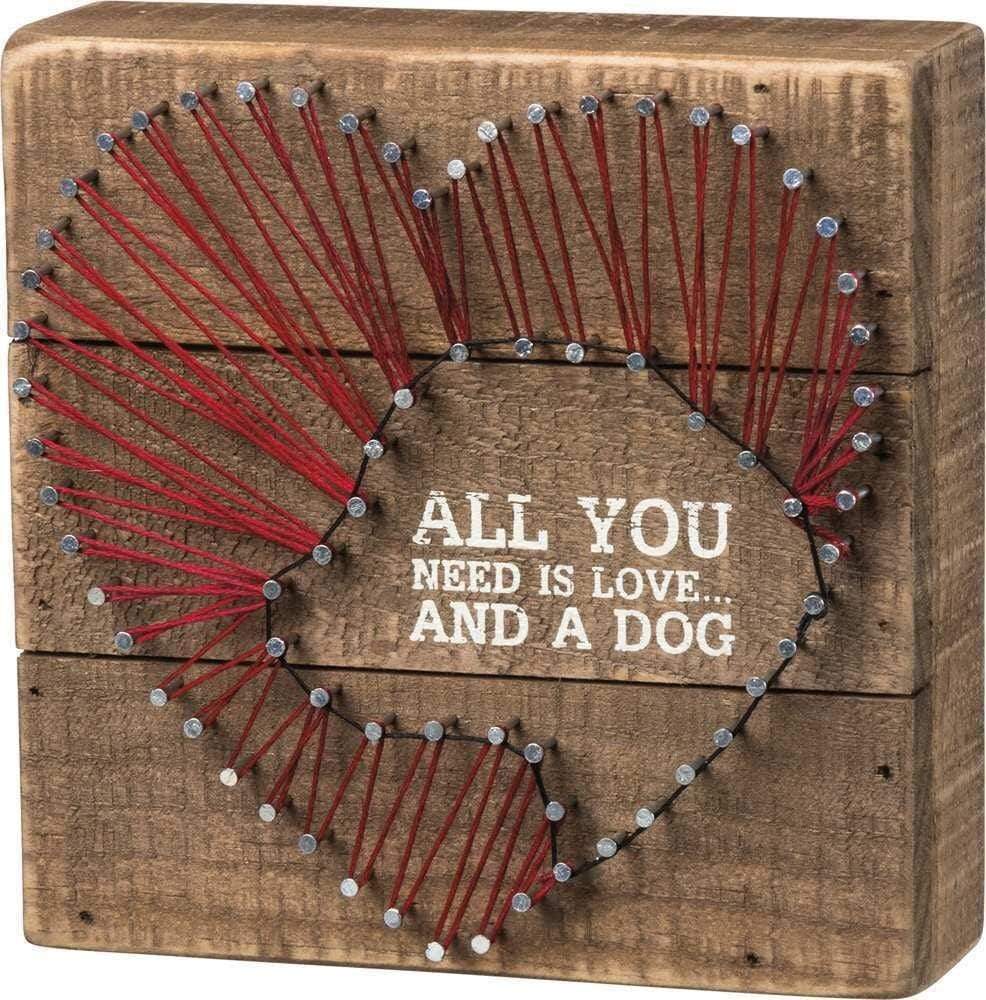 Primitives by Kathy All You Need is Love - String Art Box Sign