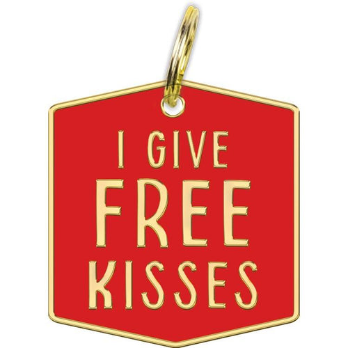 Primitives by Kathy I Give Free Kisses Dog Collar Charm