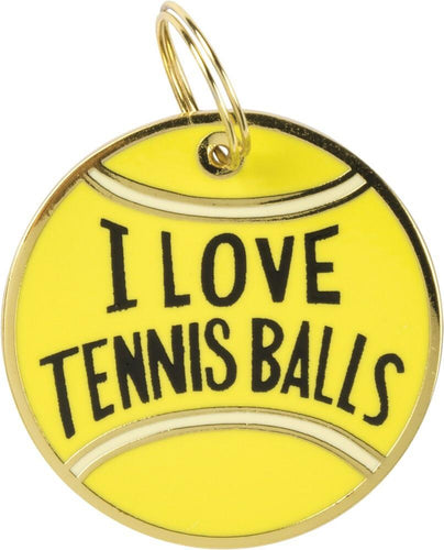 Primitives by Kathy I Love Tennis Balls Dog Collar Charm
