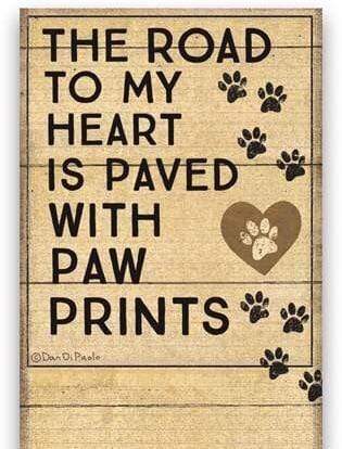 Primitives by Kathy The Road to My Heart is Paved with Paw Prints - Notepad
