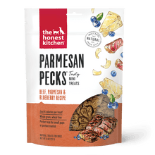 Load image into Gallery viewer, The Honest Kitchen The Honest Kitchen Parmesan Pecks Beef, Parmesan &amp; Blueberry Recipe Dog Treats - 8 oz. bag