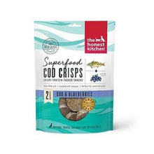 Load image into Gallery viewer, The Honest Kitchen The Honest Kitchen Superfood Cod Crisps Cod &amp; Blueberry Dehydrated Dog Treats - 3 oz. bag