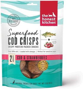 The Honest Kitchen The Honest Kitchen Superfood Cod Crisps Cod & Strawberry Dehydrated Dog Treats - 3 oz. bag