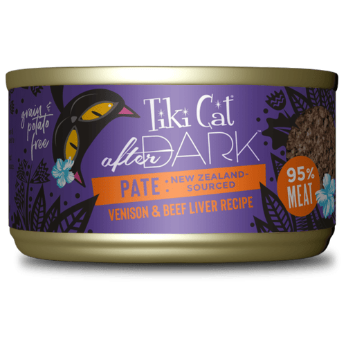 Tiki Cat Tiki Cat After Dark Pate Venison & Beef Liver Recipe Cat Food - 3 oz. can - 12 pack