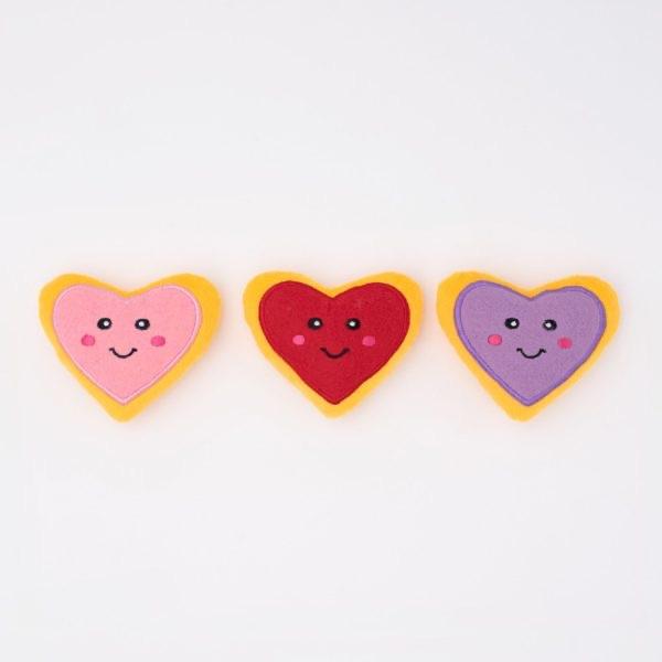 Zippy Paws Zippy Paws Miniz 3-Pack Heart Cookies Dog Toy